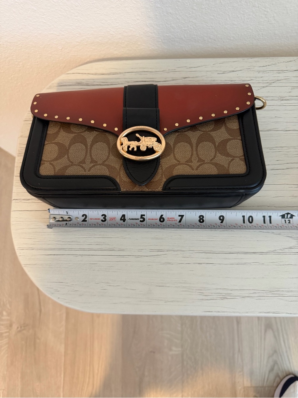Coach Two-Tone Signature Saddle Bag in Brown and Black - Picture 13 of 15